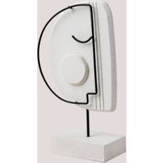 MDF Decorative Items Sklum Mdf Decorative Figure Adara White Black Figurine