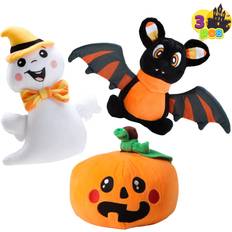 Joyin Halloween Stuffed Plush Toys Set, 3 Pack Halloween Stuffed Plush DollsGhost, Pumpkin & Bat Best Gift Suitable for Party Favors, Exchange, Carnival