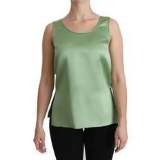 Dolce & Gabbana Tank Tops Dolce & Gabbana Green Sleeveless 100% Silk Top Tank Women's Blouse