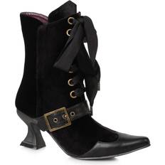 Ellie Shoes Women's Black Heeled Velvet Boots Black