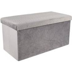 Gris Banquettes Banc Coffre Pliable En Velours M2 Banquette