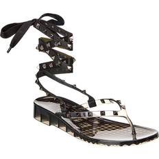 Valentino Garavani Sandals Valentino Garavani Rockstud PVC Thong Sandals - Black