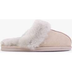 DANIEL Shut Taupe Sheepskin Twinface Slippers 36, Colour: Taupe