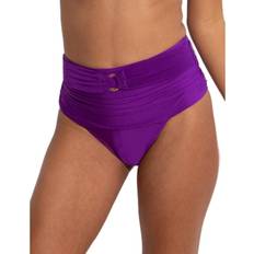 Purple Bikini Bottoms Pour Moi Womens 20915 Samoa Tummy Control Bikini Brief Purple Elastane