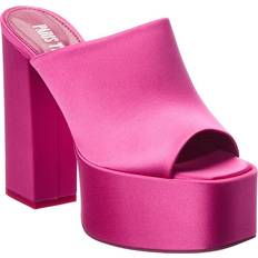 Stoff Sandaletten Paris Texas Plateau-Pantoletten Sasha aus Satin Pink