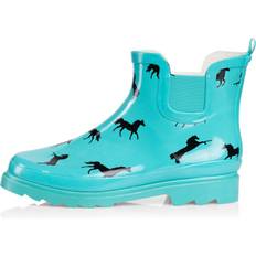 Turquoise - Women Rain Boots NORTY Womens Ankle-High Female Chelsea Rain Boots Boots