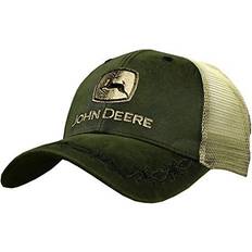 Top of the World John Deere Mens Oilskin Khaki Mesh Back Embroidered Hat