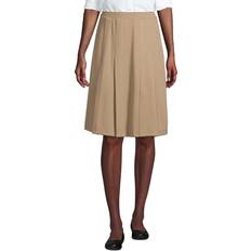 Skirts Lands' End Uniform Ponte Pleat Skirt Khaki Womens Regular