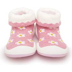 Girls First Steps Children's Shoes Komuello Komuello's Baby Girl First Walk Sock Shoes Daisies Pink Pink