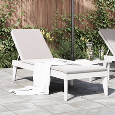 Brown - Plastic Sun Beds vidaXL Sun Lounger White 186 x 60 x 29 cm