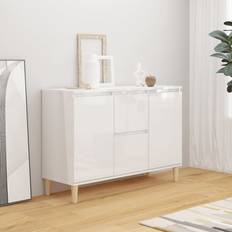 vidaXL 101 x 35 x 70 cm Konstrueret Træ Hvid Højglans Skænk