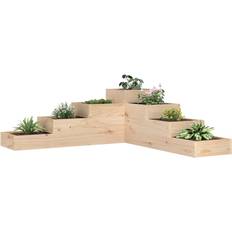 Brun - Træ Krukker vidaXL plantekasse 4 niveauer 106x104,5x36 massivt fyr gyldenbrun Krukke