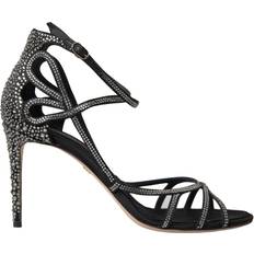 44 - Grå Sandaler med hæl Dolce & Gabbana Rhinestone Stiletto Sandal Satin Shoes EU40.5/US10