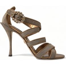 Gull Sandaletter Dolce & Gabbana Bronze Crystal Strap Heels Sandals Shoes EU40/US9.5