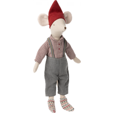 Maileg mus medium Maileg Medium Christmas Mouse Boy Overalls 33cm