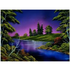 Jigsaw Puzzles Toynk Bob Ross Blue River Nature Puzzle 1000 Piece Jigsaw Puzzle