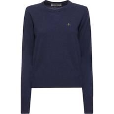 Merino Wool Cardigans Vivienne Westwood Bea Cardigan With Logo Embroidery - Blue