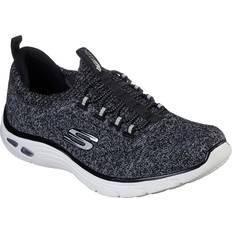 Skechers Empire D'lux-Sharp Wited-träningsskor för kvinnor, Svart svart stickad nät vit trim Bkw