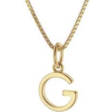 Trendor 15255-G Damen-Kette mit Buchstabe Anhänger Gold auf Silber 925