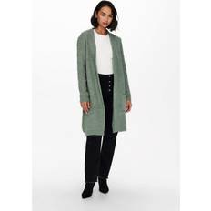 Donna - Verde Cardigan Only Damen Lange Strickjacke mit Taschen Stretch Casual Langarm Gerippt Open Cardigan Noos ONLJADE, Farben:Grün, Größe:XS