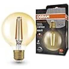 Ljuskällor Osram Vintage 1906 Classic GLOBE80 FIL 60 LED lamp, E27, dimmable, spherical, gold, 7.2W, 806lm, 2400K, reduced warm white light, low energy consumption, long life