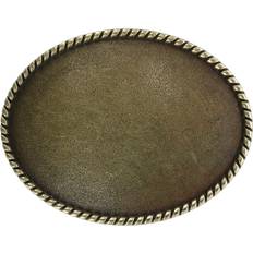 Bronze - Men Accessories CTM Blank Oval Belt Buckle with Edge Detail