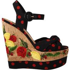 Dame - Multifargete Sandaletter Dolce & Gabbana Multicolor Platform Wedges Sandals Charmeuse Shoes EU37/US6.5