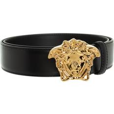 Cinture Versace La Medusa Leren Riem - Zwart