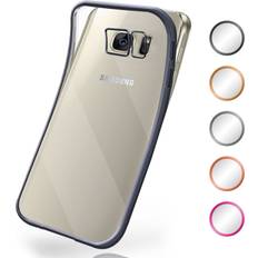 Moex Hülle für samsung galaxy s7 edge silikon schutzhülle transparent klar chrom case Gold