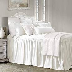 Linen Bedspreads HiEnd Accents Luna Washed Linen Skirt Bedspread White (279.4x)