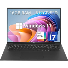 LG Gram Laptops LG Gram 17" WQXGA Lightweight Laptop, 13th Gen Core i7-1360P, 16GB RAM, 512GB PCIe SSD, Intel Iris Xe Graphics, Backlit Keyboard, HD Webcam, Wi-Fi 6E, Win 11 Pro, Black, 32GB USB Card