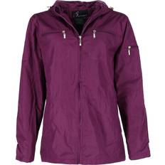 Purple - Women Rain Jackets & Rain Coats I5 Apparel Hooded 3/4 Length Rain Jacket Women