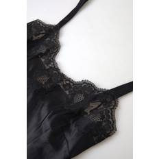 Vestaglie Dolce & Gabbana Black Lace Silk Sleepwear Camisole Top Underwear IT3