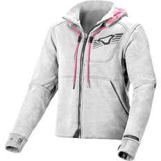 Gris Blousons de moto Macna District, femmes de veste textile couleur: Gris Clair/Fuchsia taille: