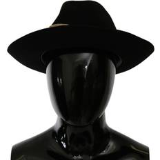 Dolce & Gabbana Black Lapin Amor Gignit Wide Brim Panama Hat