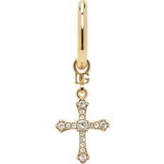 Gold - Men Earrings Dolce & Gabbana Single Cross Earring - Gold/Transparent