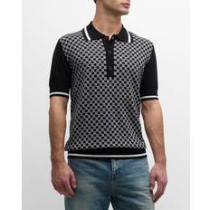 Balmain Polo's Balmain Poloshirt Met Monogram - Zwart