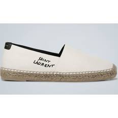 Tyg Espadriller Saint Laurent Bestickte Espadrilles aus Canvas Weiß