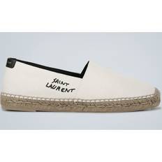 Herre - Hvid Espadrillos Saint Laurent Logo Embroidered Canvas Espadrilles - Neutrals