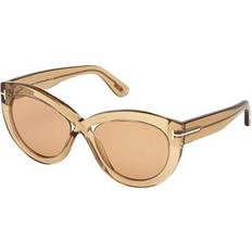 Sunglasses Tom Ford Ford FT0577 Diane-02 Clear Shiny Brown w/Brown 45E FT577