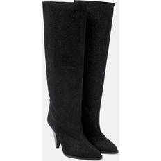 Hohe Stiefel Isabel Marant Stiefel Ririo aus Veloursleder Schwarz