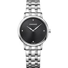 Wenger Watches Wenger Wenger Classic Swiss-Quartz with Stainless-Steel Strap, Silver, 17 Model: 01.1721.105