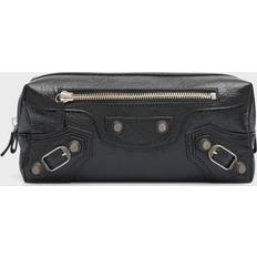 Leather - Men Cosmetic Bags Balenciaga Le Cagole Toiletry Pouch - Black