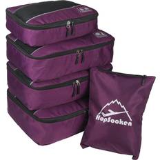 Purple Packing Cubes Hopfen 5pc Packing Cubes Set Large Travel Luggage Organizer