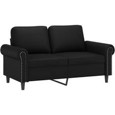 Läder Soffor vidaXL 2-Sitssoffa Svart 120 cm Konstläder Soffa