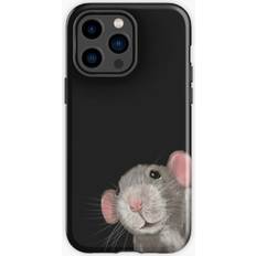 Famgem Phone Case The Peeking Rat Grey/ Black for iPhone Samsung 14 13 12 11 Plus Pro Max Galaxy S23 S22 Ultra Note 20 10