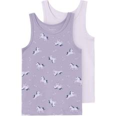 Purple Tank Tops Children's Clothing Name It Unicorn Tank Top 2-pack - Lavender Aura (13221107)