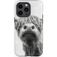 Phone Case Highland Cow in Black and white for iPhone Samsung 14 13 12 11 Plus Pro Max Galaxy S23 S22 Ultra Note 20 10