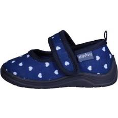 Lave sko Playshoes Kinder Schuh Hausschuh Herzchen - Marine
