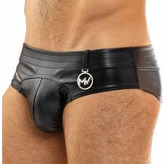 Men - Microfiber Knickers Modus Vivendi Leather Briefs Black